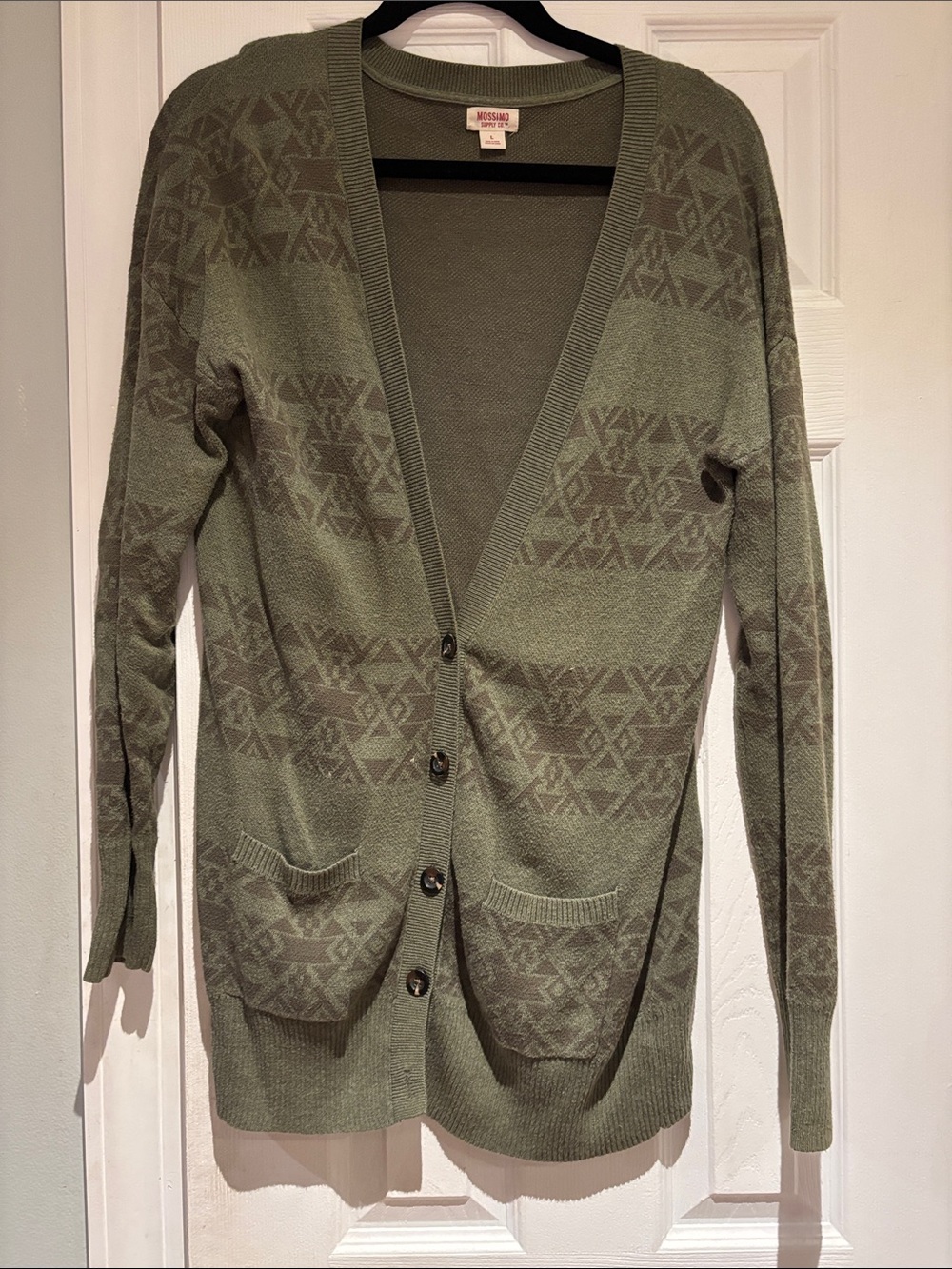 Mossimo Supply Co. Olive Green Womens Cardigan Sweater